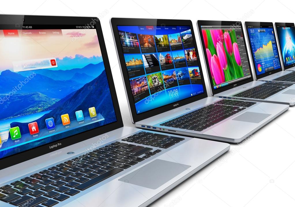 Row of laptops