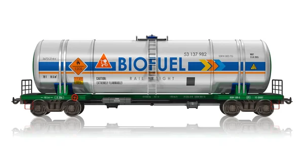 Vagão-tanque ferroviário com biocombustível — Fotografia de Stock