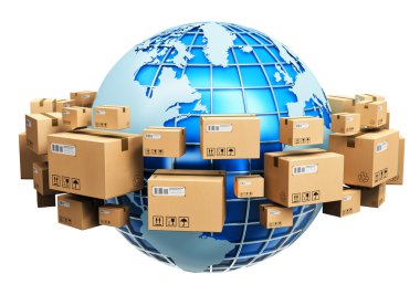 Global shipping concept clipart