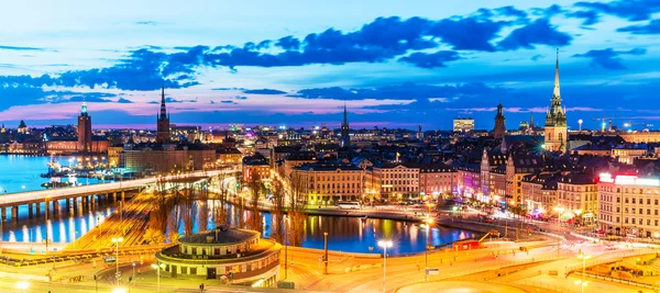 Večerní panorama stockholm, Švédsko — Stock fotografie