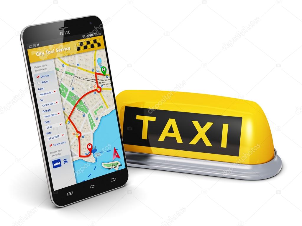 Internet taxi service concept