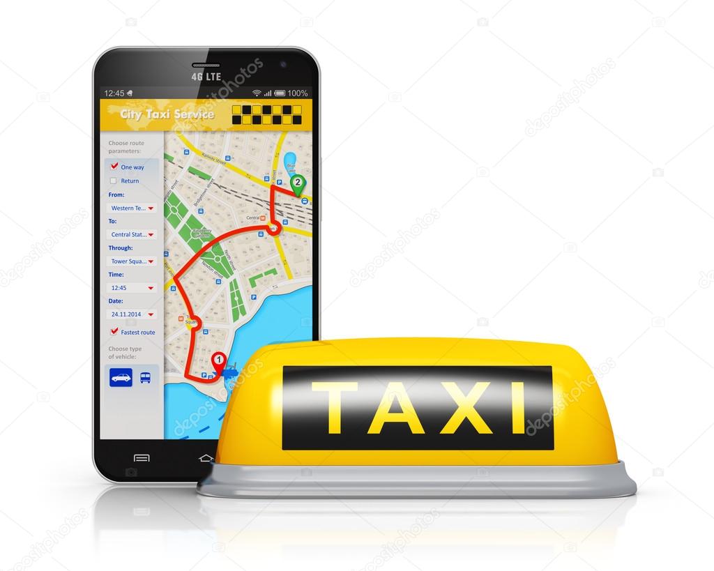 Internet taxi service concept