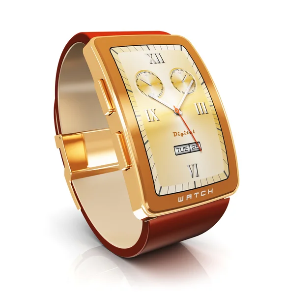 Golden montre intelligente de luxe — Photo