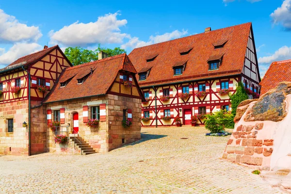 Traditionele architectuur in de binnenstad in Neurenberg, Duitsland — Stockfoto