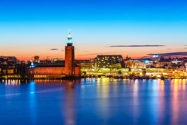 晚上风光的瑞典斯德哥尔摩 — 图库照片