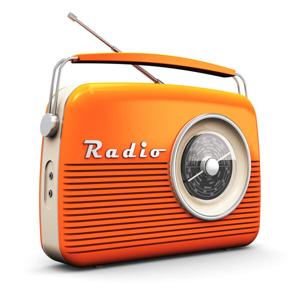 Receptor de radio Vintage aislado sobre fondo blanco — Foto de Stock