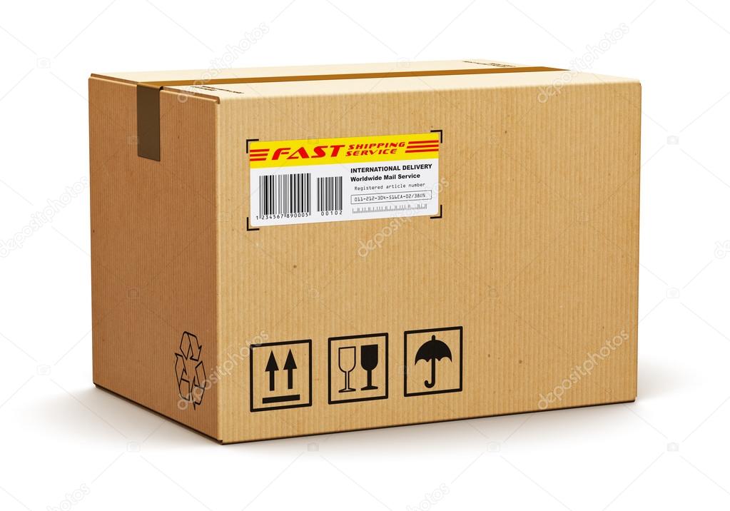 Cardboard box isolated on white background