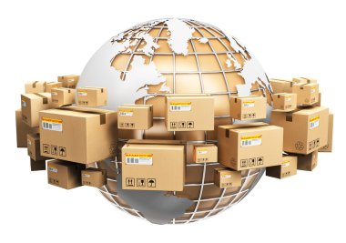 Global shipping and worldwide logistics concept clipart
