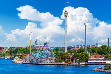 Eğlence Parkı Grona Lund Djurgarden Adası Stokholm, İsveç