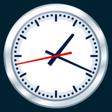 Silver clock icon clipart