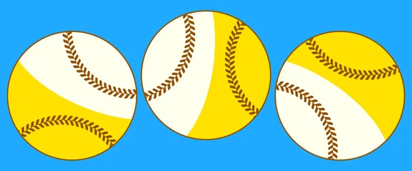 Bolas de béisbol voladoras — Vector de stock