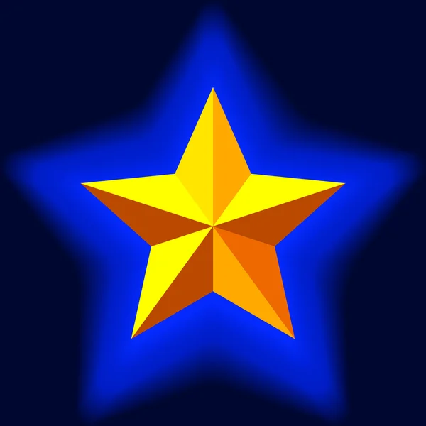 抽象的な金五芒星 — ストックベクタ