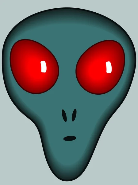 Cartoon alien head — Stock Vector