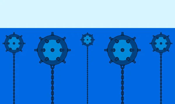 Marine mijnenveld pictogram — Stockvector