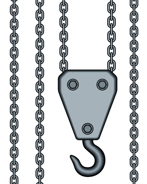 Cadenas y gancho — Vector de stock