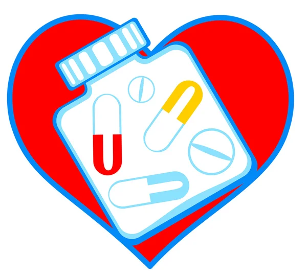 Kalp ve tabletler — Stok Vektör