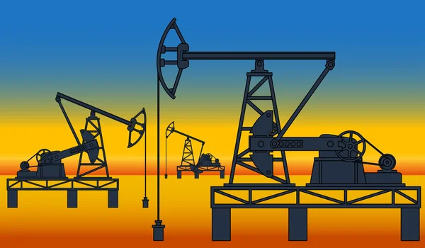 Wieże pumpjack oleju — Wektor stockowy