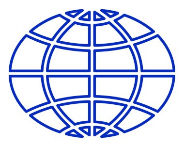 Soyut dünya kontur simgesinin gösterimi