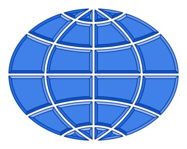 Soyut kabartma siluet dünya ikonu tasviri