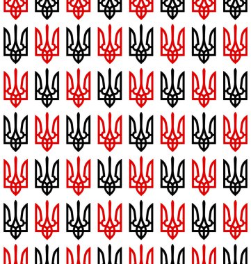 Ukrayna 'nın siyah ve kırmızı armasının kusursuz deseni