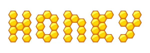 Icône Abstraite Lettrage Des Cellules Hexagonales Nid Abeille — Image vectorielle