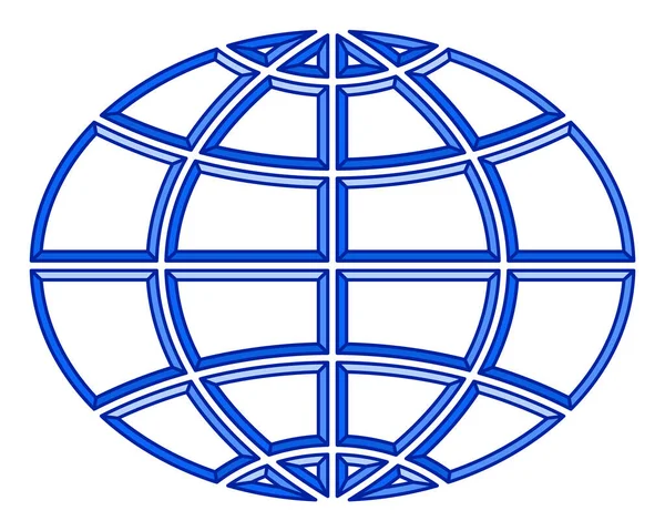 Illustration Icône Abstraite Globe Contour Relief — Image vectorielle