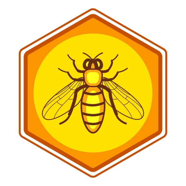 Dolgozó Méhecske Illusztrációja Méhsejtszerkezetű Hatszögön — Stock Vector