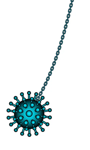 Fogalom Illusztráció Absztrakt Koronavírus Egy Láncon Novel Coronavirus Covid — Stock Vector