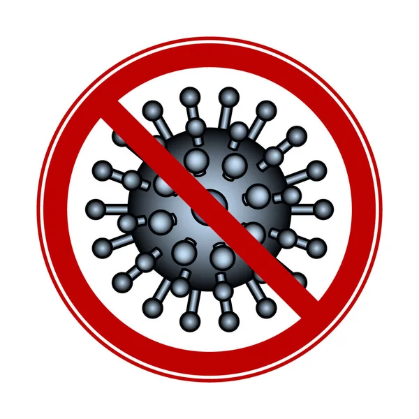 Begreppet Illustration Stoppskylten Coronavirus Ikon Novel Coronavirus Covid — Stock vektor