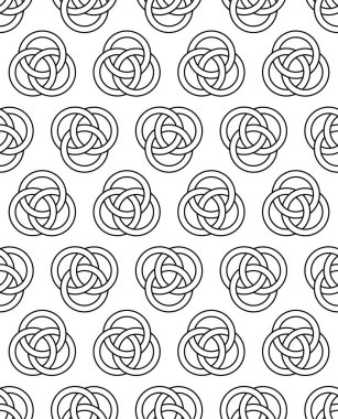 Borromean halkaları olarak da bilinen imkansız bağIı çemberlerin kusursuz deseni.