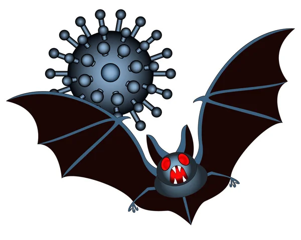 Illustration Conceptuelle Icône Chauve Souris Coronavirus Nouveau Coronavirus Covid — Image vectorielle