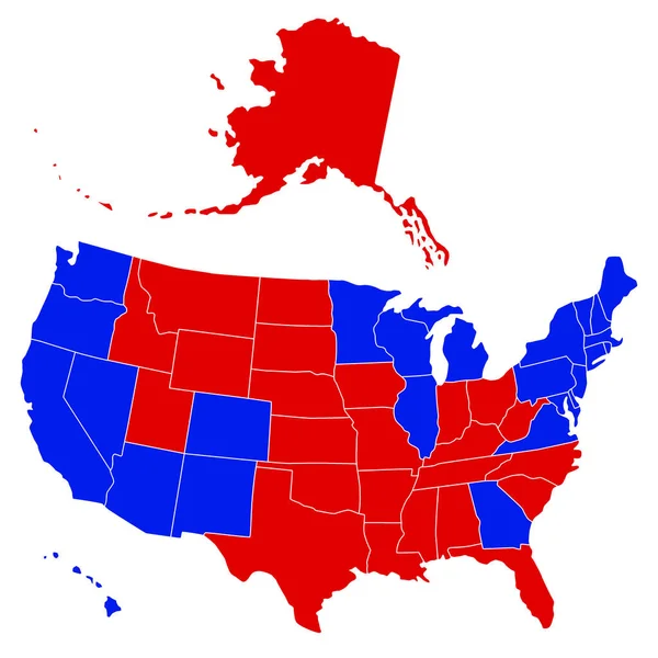Elections Présidentielles 2020 Résultats Définitifs Sur Carte Des États Unis — Image vectorielle
