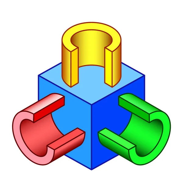 Иллюстрация Абстрактного Цветного Набора Труб Секции — стоковый вектор