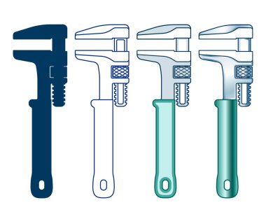 Evrensel ayarlanabilir anahtar seti çizimi