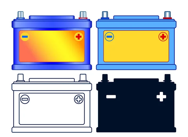 Abbildung Des Autobatterie Symbolsatzes — Stockvektor