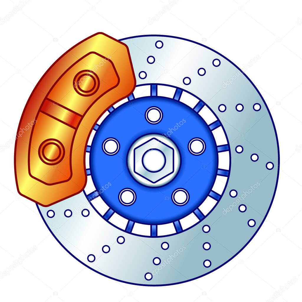Illustration of disk brake unit of brake-gear system