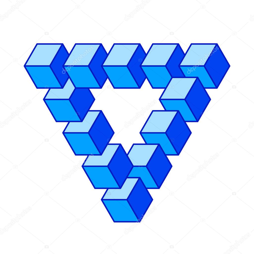 Illustration of abstract impossible Penrose triangle