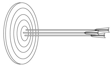 Hedefi vuran okların kontur çizimi