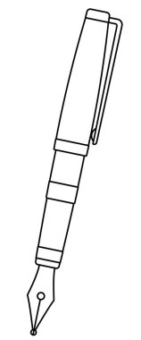 Çizgili mürekkep kaleminin tasviri