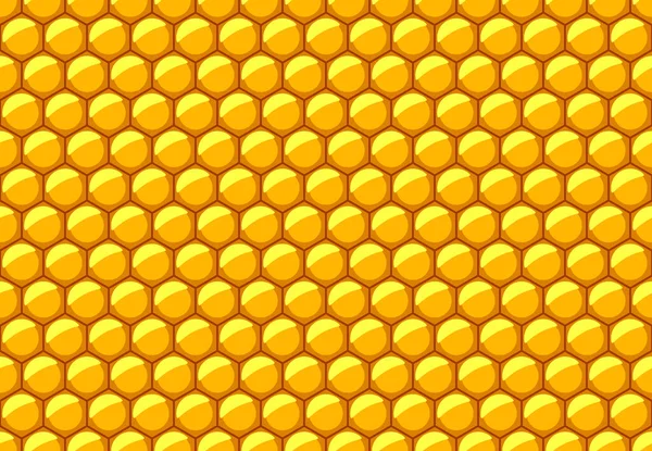 黄色のハニカム細胞のシームレス六角形パターン — ストックベクタ