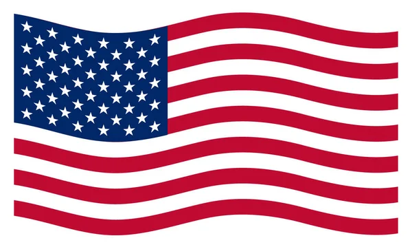 Wahre Flagge Der Vereinigten Staaten Von Amerika Schwenken — Stockvektor
