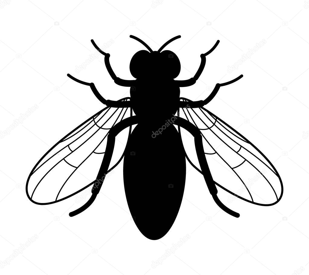 Illustration of the worker bee silhouette icon