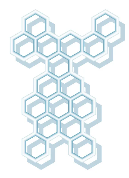Illustration Abstract Hexagon Decoration — Stock Vector