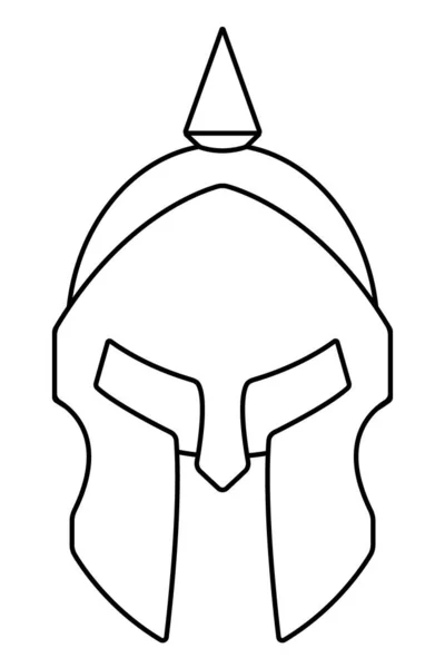 Illustration Ancien Casque Spartiate Contour — Image vectorielle