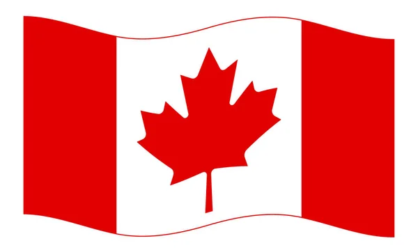 Illustrazione Della Bandiera Sventolante Canadese — Vettoriale Stock