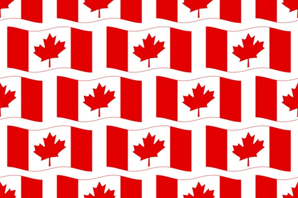 Seamless Pattern Canadian Waving Flag — Stock Vector