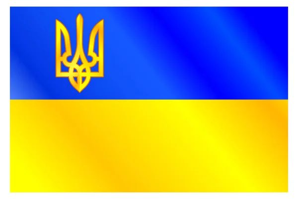ウクライナの国旗と紋章のイラスト — ストックベクタ