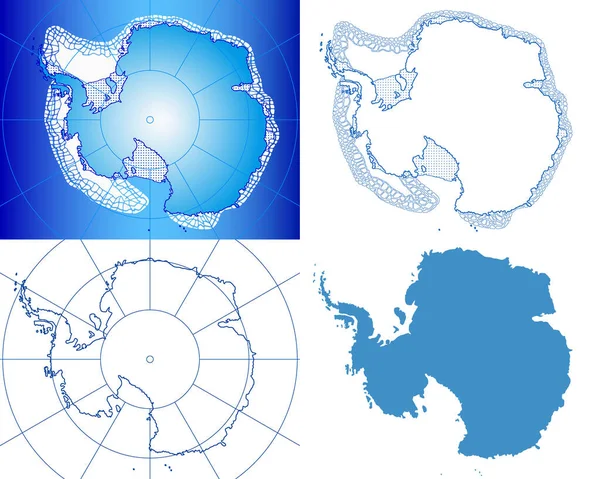 Ilustrace Mapy Antarktidy — Stockový vektor