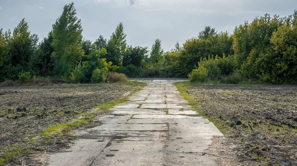 Paysage Avec Vieille Route Béton — Photo