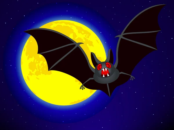 Bat i księżyc — Wektor stockowy